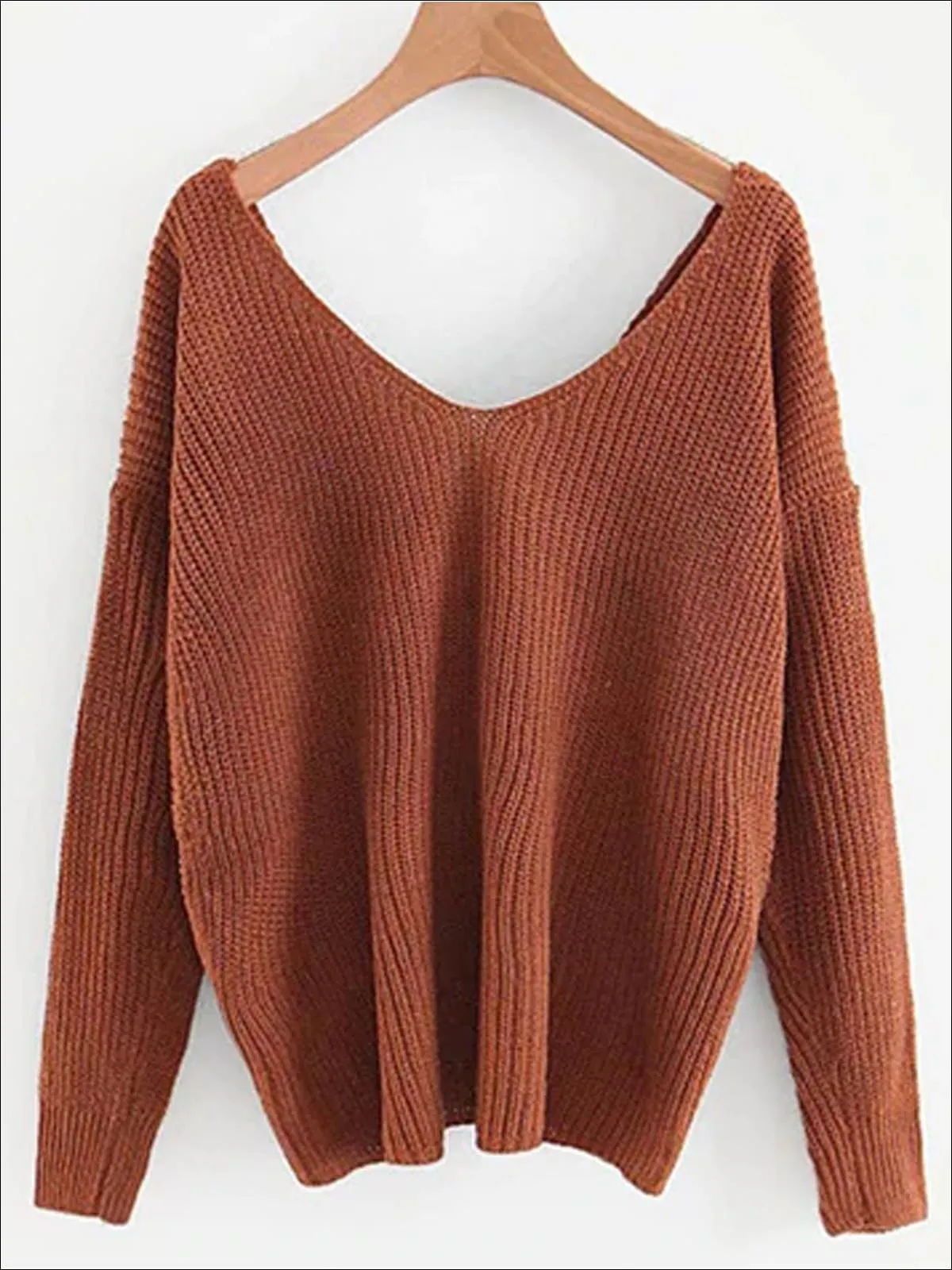 Women's Fall Knit Casual V-Neck Sweater