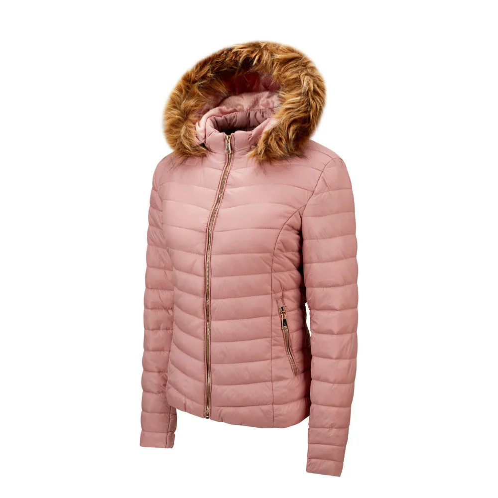 Women's Fur Collar Cotton Hooded Jacket