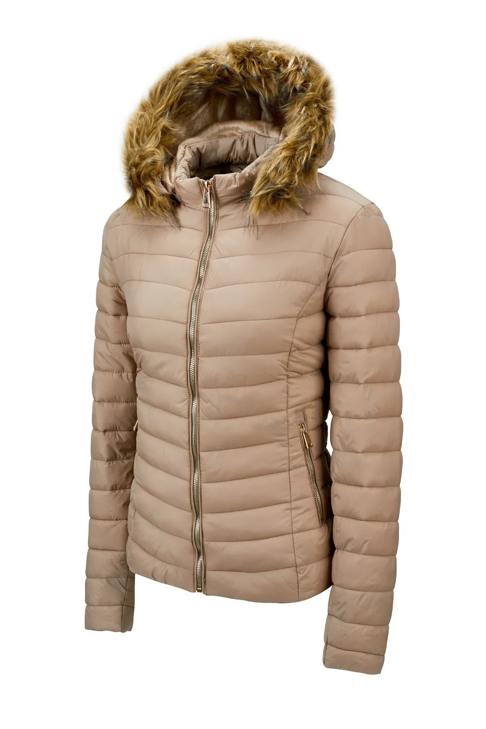 Women's Fur Collar Cotton Hooded Jacket