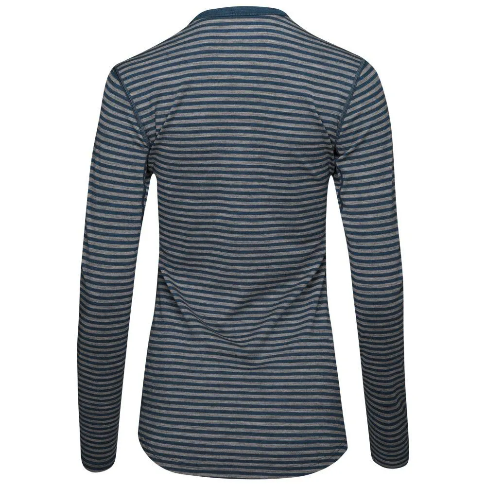 Womens Merino 180 Long Sleeve Crew (Mini Stripe Petrol/Charcoal)