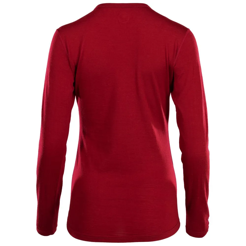 Womens Merino 180 Long Sleeve Crew (Red)