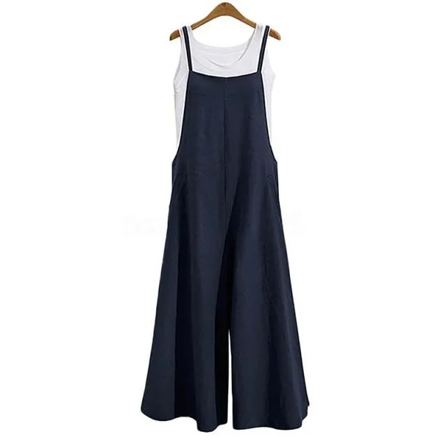 Women's Oversize Bib Trousers Wide Leg pants Overalls Jumpsuit Romper