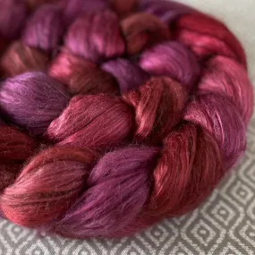 Yak Silk Roving - Ruby