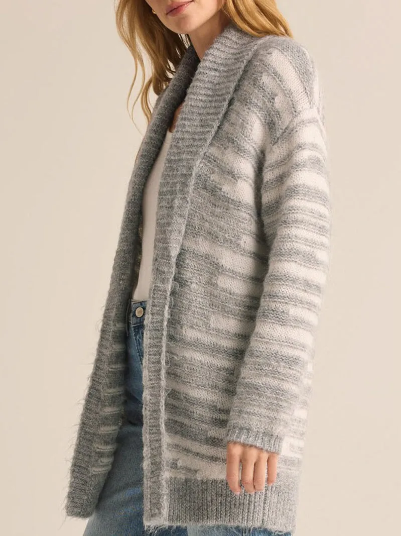 Z Supply Level Up Cardigan - Light Heather Grey